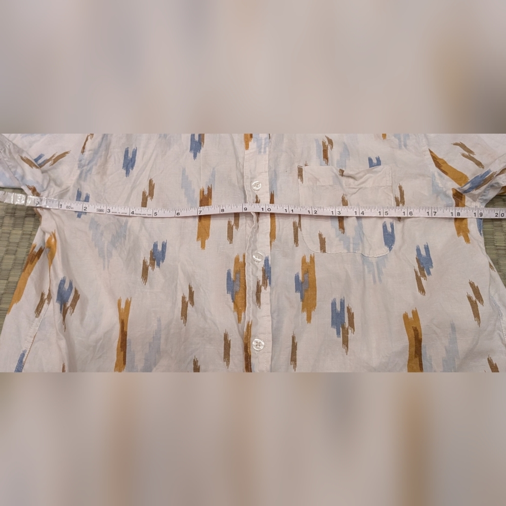 Outerknown Multicolor Pattern Cotton Hemp Button … - image 5